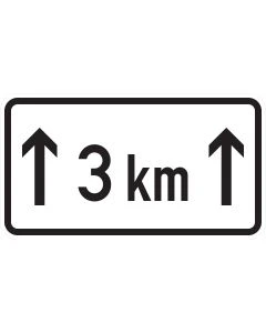 Verkehrszeichen Nr. 1001-31 Auf km mit individueller Kilometerangabe als Zusatzzeichen nach StVO