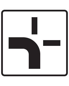 Verkehrszeichen 1002-10 Verlauf der Vorfahrtstraße von unten nach links – StVO Zusatzzeichen