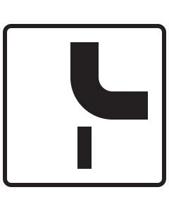 Zusatzzeichen 1002-24 mit Vorfahrtstraße von oben nach rechts und untergeordneter Einmündung von unten