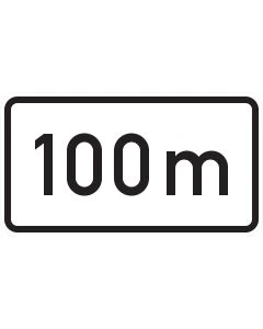 Verkehrszeichen 1004-30 Entfernungsangabe in m – Zusatzzeichen mit Meterangabe nach StVO