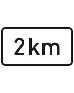 Verkehrszeichen 1004-31 Entfernungsangabe in km – Zusatzzeichen mit Kilometerangabe nach StVO
