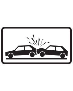 Verkehrszeichen 1006-31 Unfallgefahr – Zusatzzeichen mit zwei kollidierenden Pkw Symbol nach StVO