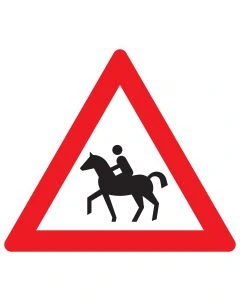Verkehrszeichen 101-13 „Reiter – Aufstellung rechts“ zur Warnung vor Reitern und querendem Reitverkehr nach StVO