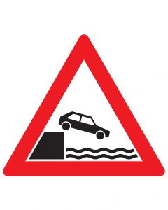 Verkehrszeichen 101-53 „Ufer“ zur Warnung vor ungesicherten Uferbereichen und angrenzenden Gewässern nach StVO