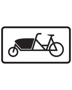 Zusatzzeichen 1010-69 mit schwarzem Lastenfahrrad-Sinnbild auf weißem Grund