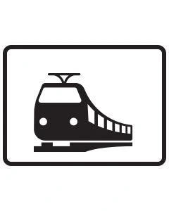 Verkehrszeichen 1048-18 Nur Schienenbahnen mit schwarzem Bahnsymbol auf weißem Grund