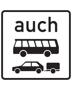 Zusatzzeichen 1060-32 für Kraftomnibusse und Pkw mit Anhänger bei Lkw-Kontrollen