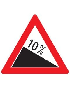 Verkehrszeichen 108 „Gefälle“ mit individuell wählbarer Gefälleneigung von 4 % bis 25 % nach StVO