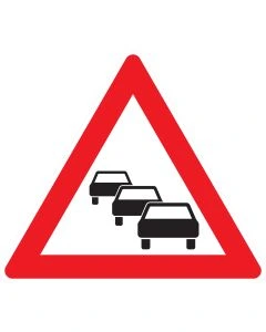 Verkehrszeichen 124 „Stau“ nach StVO zur Warnung vor Staugefahr und häufig auftretenden Verkehrsbehinderungen
