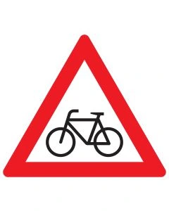 Verkehrszeichen 138-10 „Radverkehr – Aufstellung rechts“ nach StVO zur Warnung vor querendem oder kreuzendem Radverkehr bei rechtsseitiger Fahrbahnaufstellung