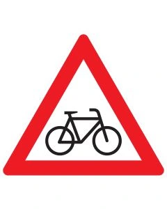 Verkehrszeichen 138-20 „Radverkehr – Aufstellung links“ nach StVO zur Warnung vor querendem oder kreuzendem Radverkehr bei linksseitiger Fahrbahnaufstellung