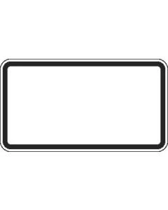 Blanko-Zusatzzeichen rechteckig, aus Aluminium nach StVO, wahlweise unbeschriftet oder mit individueller Beschriftung und frei konfigurierbarem Wunschtext.