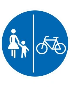 Verkehrszeichen 241-31 Getrennter Rad- und Gehweg mit Radweg rechts nach StVO aus Aluminium