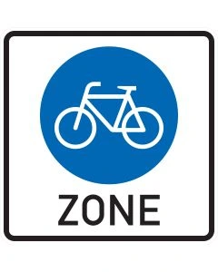 Verkehrszeichen 244.3 „Beginn einer Fahrradzone“ aus Aluminium nach StVO zur Kennzeichnung des Beginns einer Fahrradzone innerhalb geschlossener Ortschaften.
