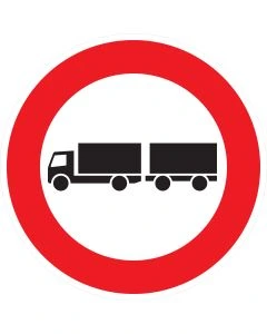Verkehrszeichen 257-57 Verbot für Lastkraftwagen mit Anhänger nach StVO aus Aluminium