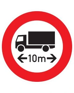 Verkehrszeichen Nr. 266 „Tatsächliche Länge“ mit individuell wählbarer Meterangabe zur Begrenzung der Fahrzeuglänge nach StVO.