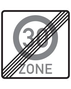 Verkehrszeichen 274.2 Ende einer Tempo 30-Zone nach StVO