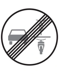 Verkehrszeichen 281.1 Ende des Überholverbots nach StVO