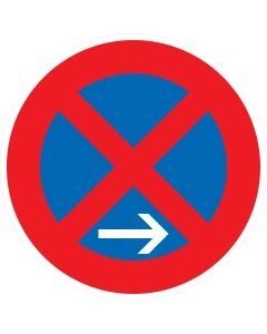 Verkehrszeichen 283-20 Absolutes Haltverbot Ende Aufstellung rechts nach StVO aus Aluminium