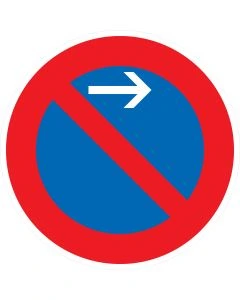 Verkehrszeichen Nr. 286-21 „Eingeschränktes Haltverbot – Anfang – Aufstellung links“ nach StVO aus Aluminium.