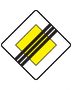 Verkehrszeichen 307 „Ende der Vorfahrtsstraße“ aus Aluminium nach StVO in verschiedenen Größen und Reflexionsklassen für den öffentlichen Straßenverkehr.