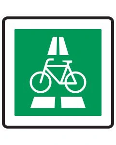 Verkehrszeichen 350.1 Radschnellweg mit Fahrradsymbol auf grünem Richtzeichen