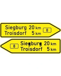 VZ Nr. 415-40 Pfeilwegweiser auf Bundesstraßen - doppelseitig