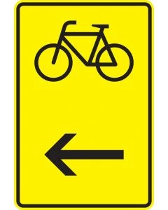 Verkehrszeichen 422-16 Wegweiser für Radverkehr hier links nach StVO aus Aluminium