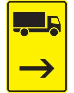 Verkehrszeichen 422-20 Wegweiser für KFZ über 3,5 t hier rechts nach StVO aus Aluminium