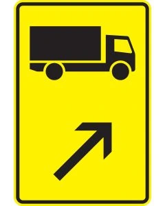 Verkehrszeichen 422-21 Wegweiser für KFZ über 3,5 t rechts einordnen nach StVO aus Aluminium