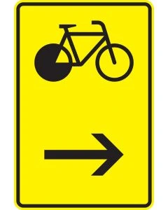 Verkehrszeichen 422-26 Wegweiser für Radverkehr hier rechts nach StVO aus Aluminium