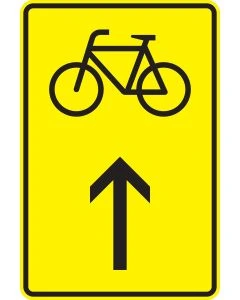 Verkehrszeichen 422-36 „Wegweiser für bestimmte Verkehrsarten, Radverkehr - geradeaus“
