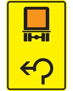 Verkehrszeichen 442-25 Vorwegweiser für kennzeichnungspflichtige Fahrzeuge mit gefährlichen Gütern im Kreisverkehr rechts