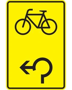 Verkehrszeichen 442-17 Vorwegweiser für den Radverkehr im Kreisverkehr linksweisend