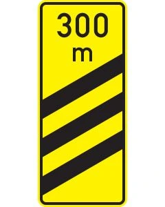Verkehrszeichen 450-55 Ankündigungsbake gelb dreistreifig 300 Meter