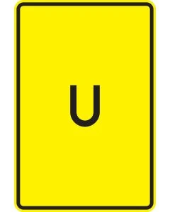 Verkehrszeichen 455.1-50 Ankündigung oder Fortsetzung der Umleitung ohne Pfeilsymbol, gelbes Umleitungsschild nach StVO.