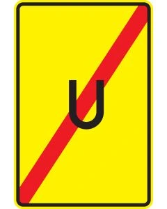 Verkehrszeichen 455.2 Ende der Umleitung nach StVO zur Kennzeichnung des Endes einer ausgeschilderten Umleitungsstrecke.