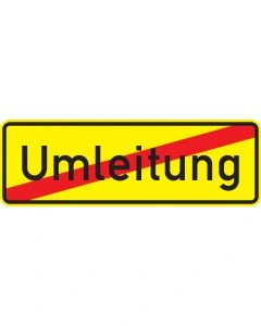 Verkehrszeichen 457.2 zur Kennzeichnung des Endes einer ausgeschilderten Umleitung
