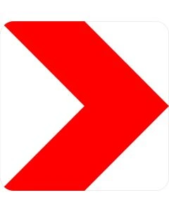Verkehrszeichen 625-20 Richtungstafel Kurve rechtsweisend rot weiß 500x500 nach StVO