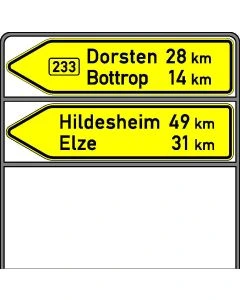 Skizze Rohrrahmen für zwei Pfeilwegweiser nach VZ-Nr. 415, 418, 419, 421, 432 mit 1.000 mm Bodenfreiheit