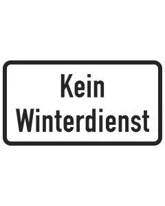 Verkehrszeichen SO 2026 Kein Winterdienst als rechteckiges Hinweisschild mit schwarzer Schrift