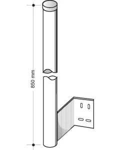Technische Zeichnung der Sonderhalterung RLH für Richtungstafeln 500 × 500 mm“