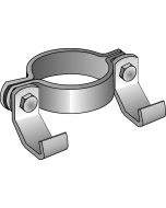 Skizze Befestigungsschelle AB 60 mit Schrauben zur Montage von Alu-C-Profilrahmen an Rohrpfosten Ø 60 mm