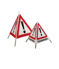Faltsignale für Baustellen | SWARCO DAMBACH Faltsignale für die mobile Baustellen- und Verkehrsabsicherung